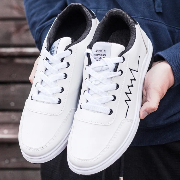 Fashion Male Causal PU Upper Student Flat Running Shoes