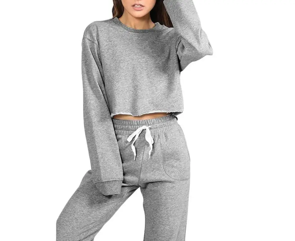 Sidiou Group Women Sport Yoga Crop Top Blouse O-Neck Long Sleeves Sportswear Pullover Top T-Shirt