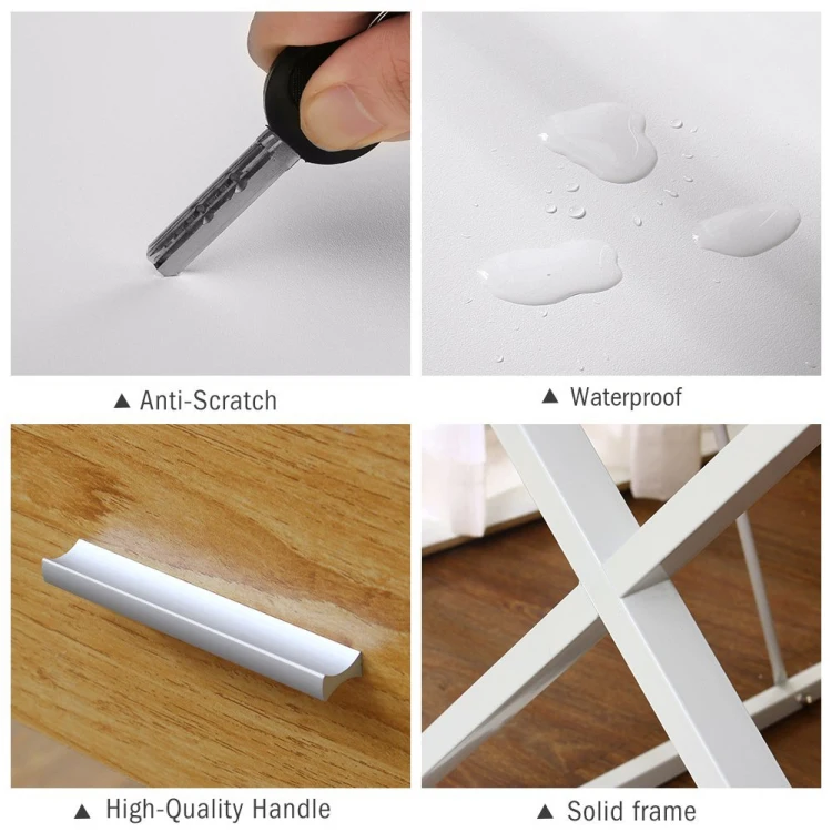 Adjustable Computer Monitor Stand Office Home Computer Desk Table with Drawer