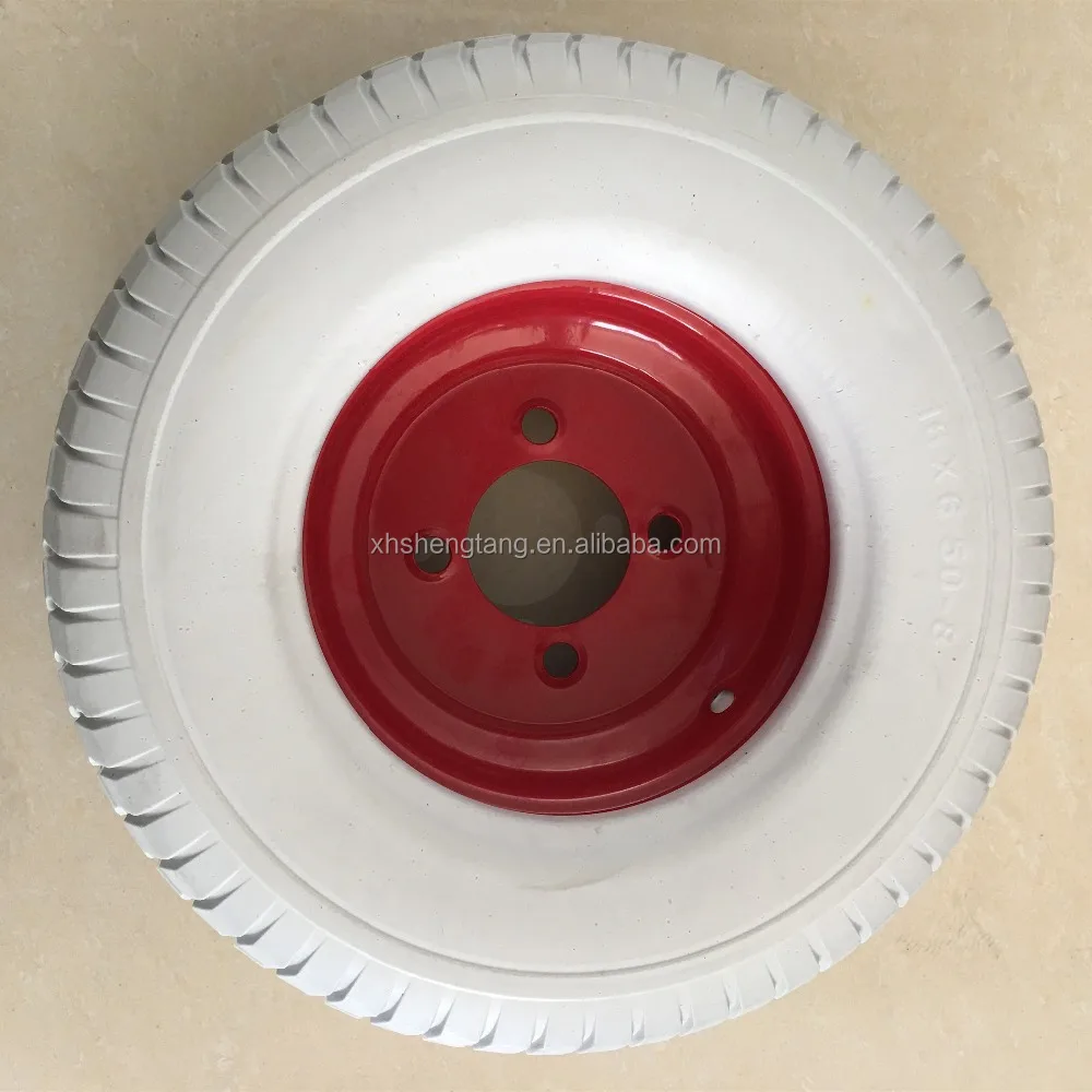 16x6.50-8 Solid Polyurethane PU Rubber Tyre Foam Filled Wheels