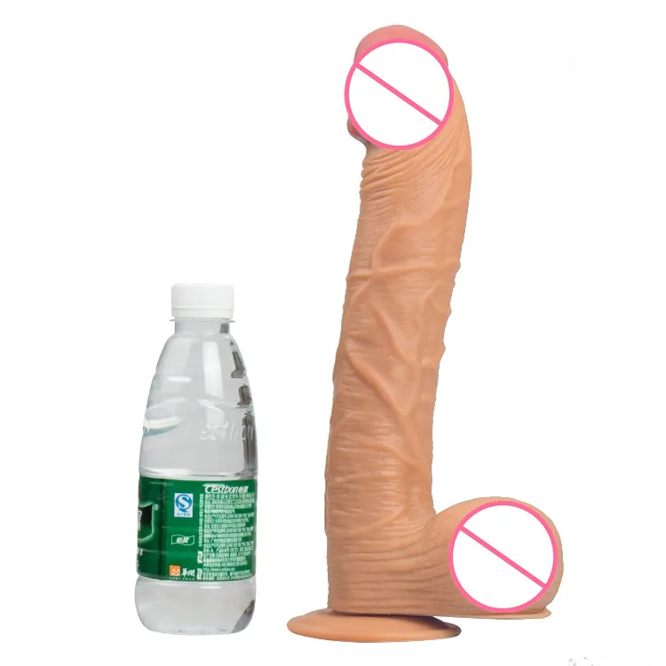 12inch lifelike long flesh brown color huge dildo sex for women