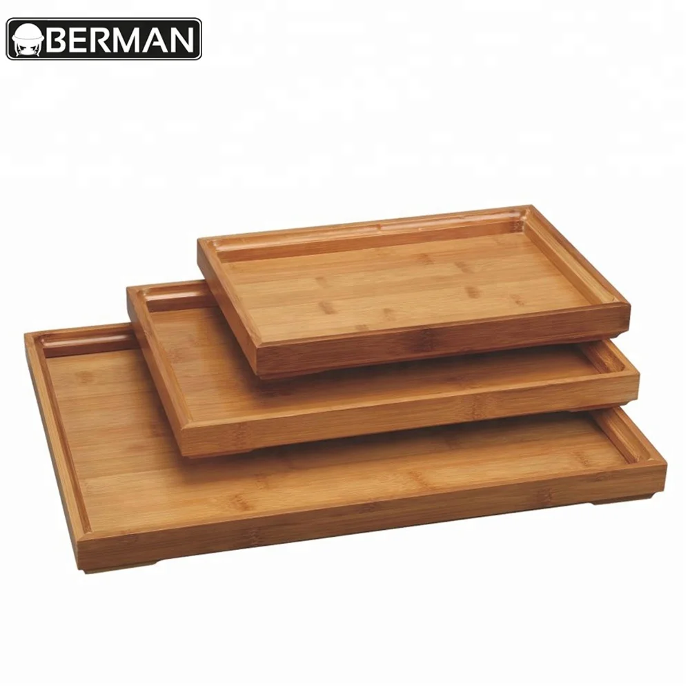 China supplier catering equipment furniture buffet berman wood plate for wedding party
