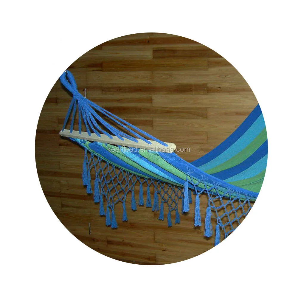 double barbecue fabric Cotton Material Portable camping tassel macrame Popular Hammock with fringe cotton