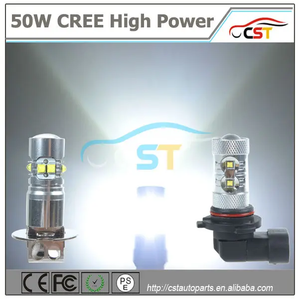 высокое качество 12v-24v 50w 750lm cree чип светодиодные противотуманные фары h9