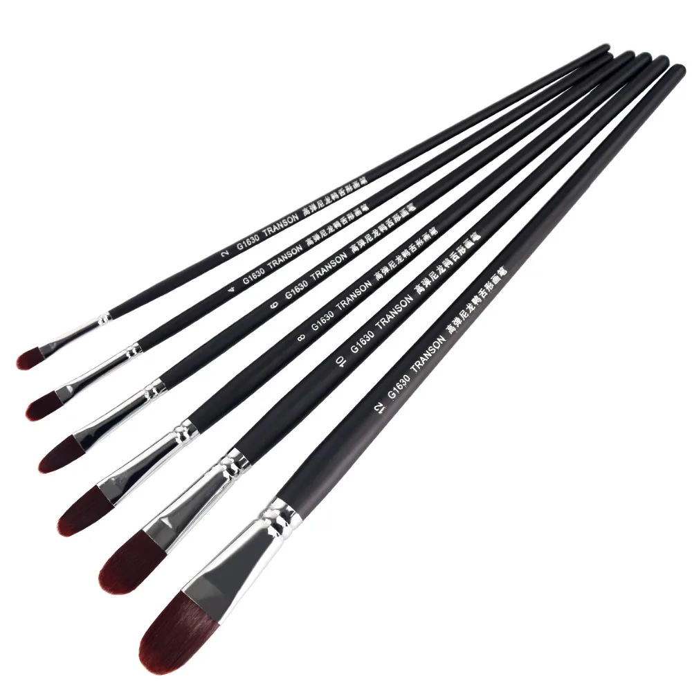 Transon TR1640 artist painting brush.Red nylon hair paintbrushes for oil /acrylic /gouache /water color paint