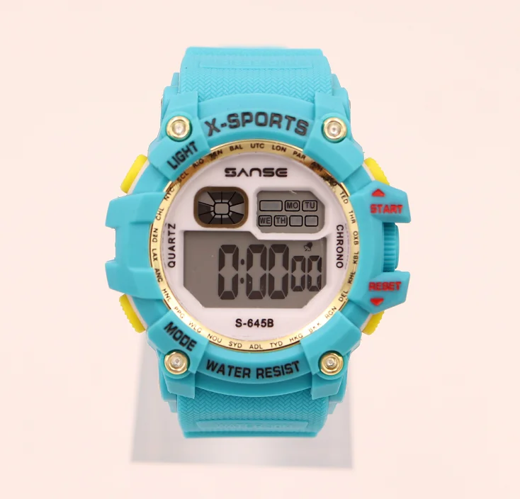 SANSE S-645B new colorful high quality waterproof digital transparent wrist watch factory price relojes South America