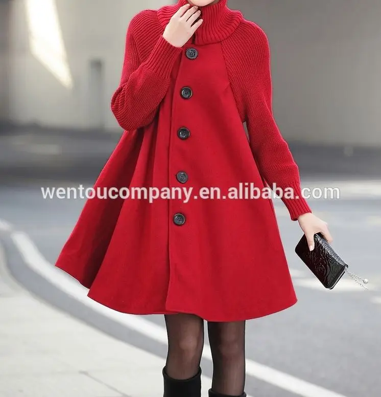 
wholesale hot sale fashion Cloak woolen jacket women coat 