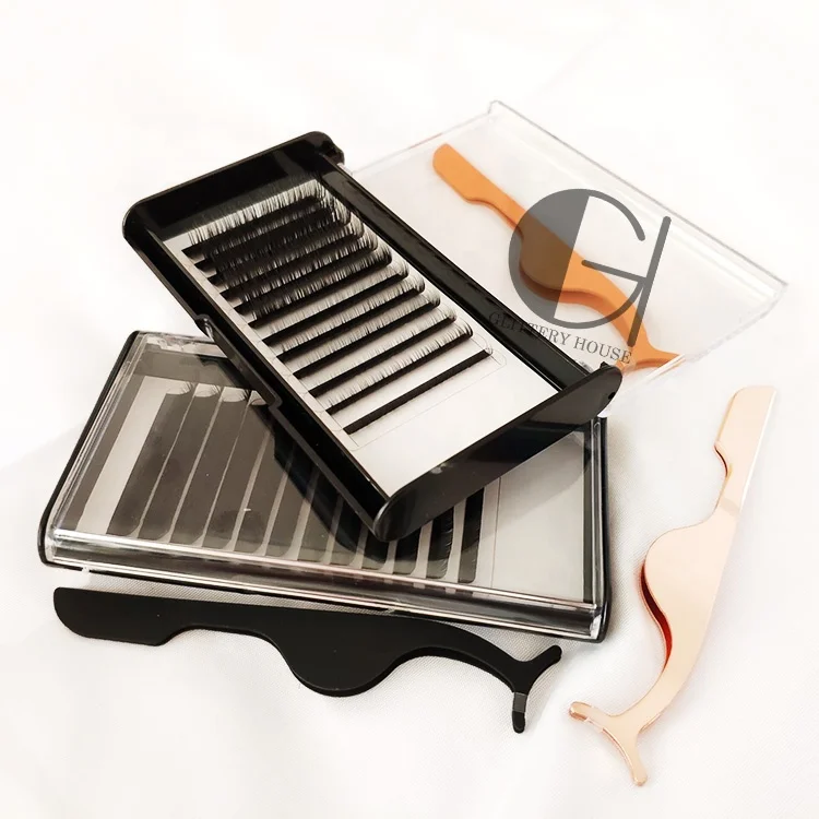 Natural Black Color Synthetic False Individual Eyelashes Extensions synthetic Classic Flat Eyelashes Extension