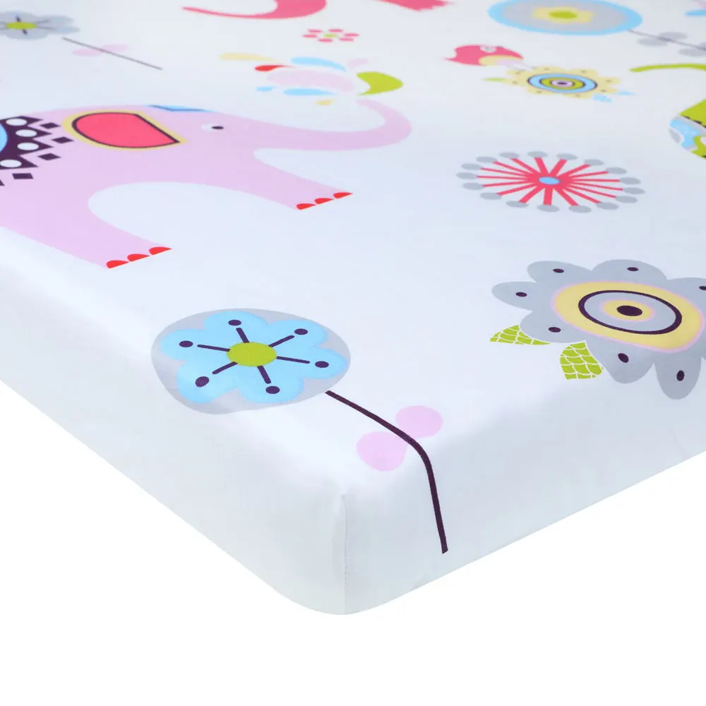 100% Organic Cotton Comfortable Fitted Crib Sheet Soft Baby Bed Sheet