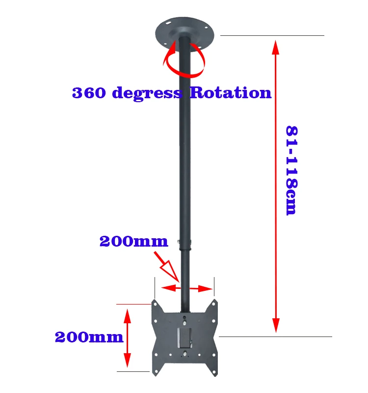 
Full Motion Ceiling Mount Bracket LCD LED TV Flat Panel Plasma Swivel Tilt for Fits 22