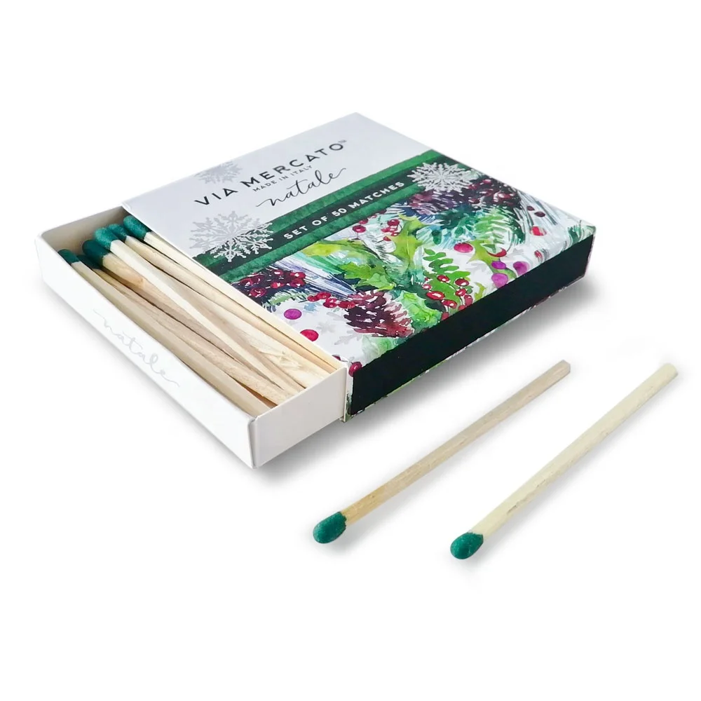 Top quality wooden safety candle matches colorful match head promotional matches