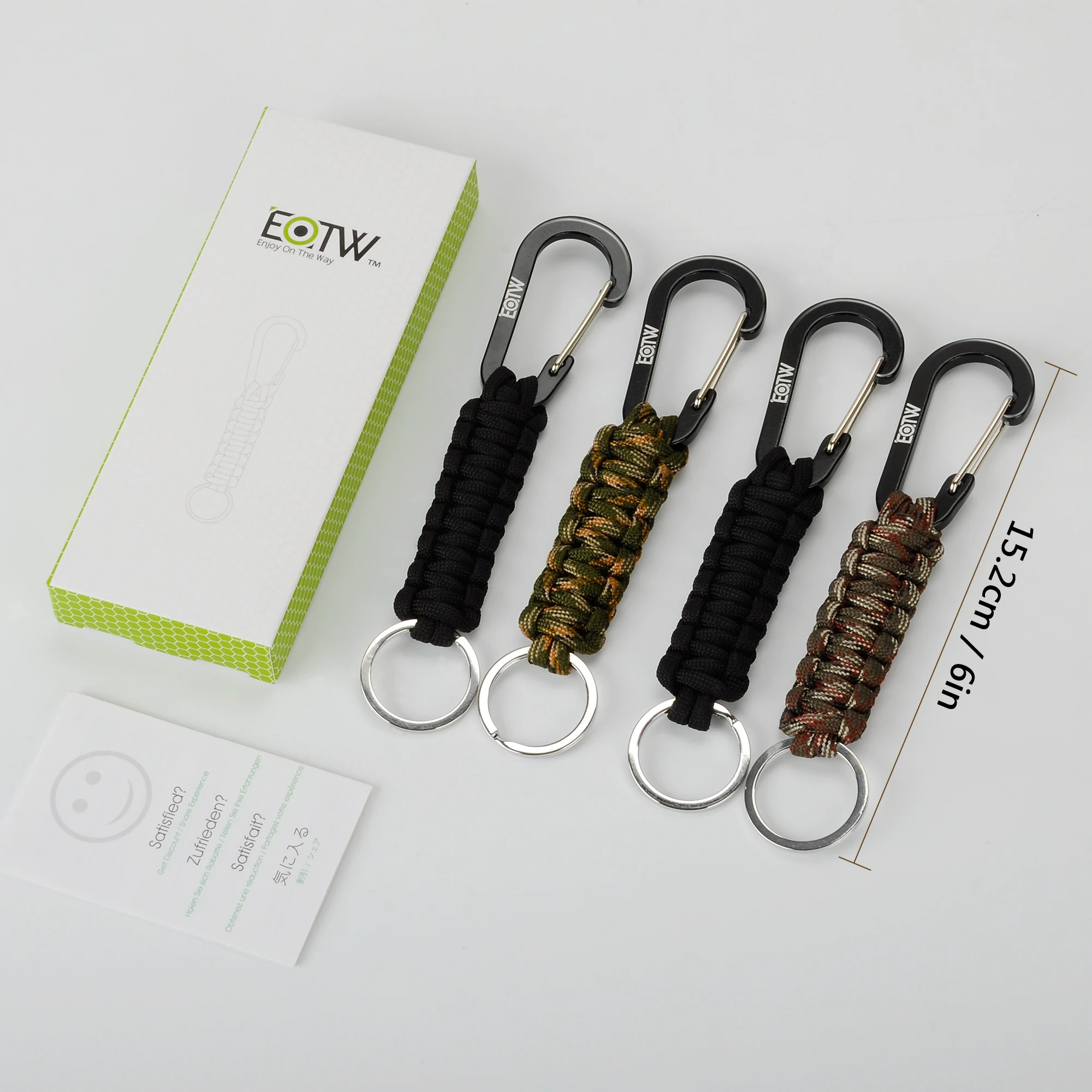 Gift Promotion Paracord Survival Carabiner Keychain for Outdoor Sports