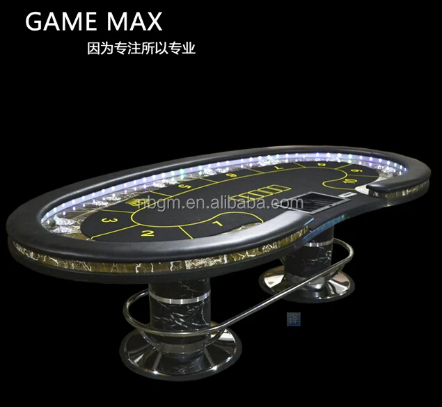 
Deluxe Wooden Leg Poker Table with LED light Electronic Poker Table 