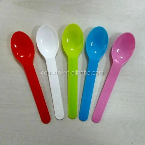 Colorful ice cream plastic spoon with logo