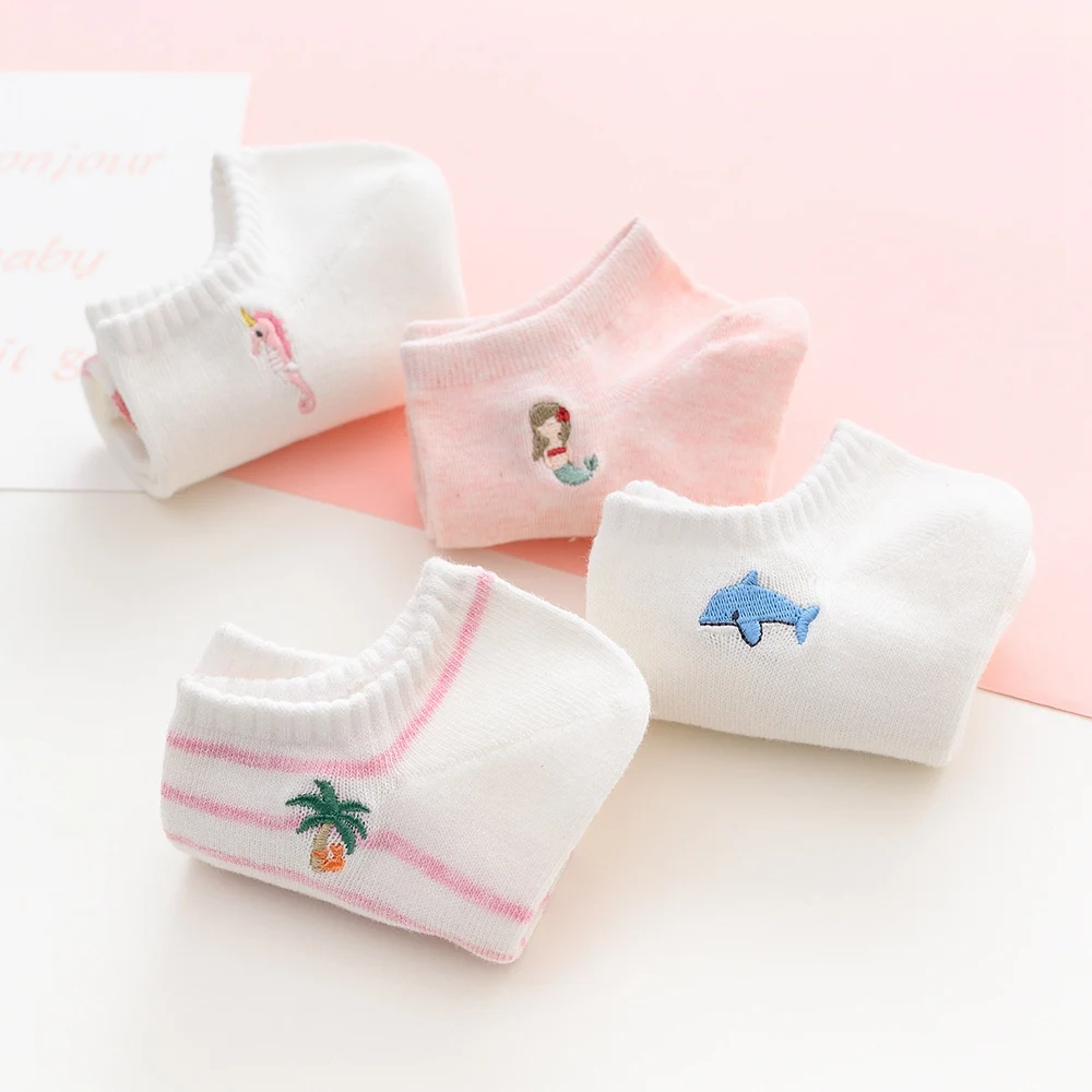 
cute caramella socks white female mermaid socks woman pink 