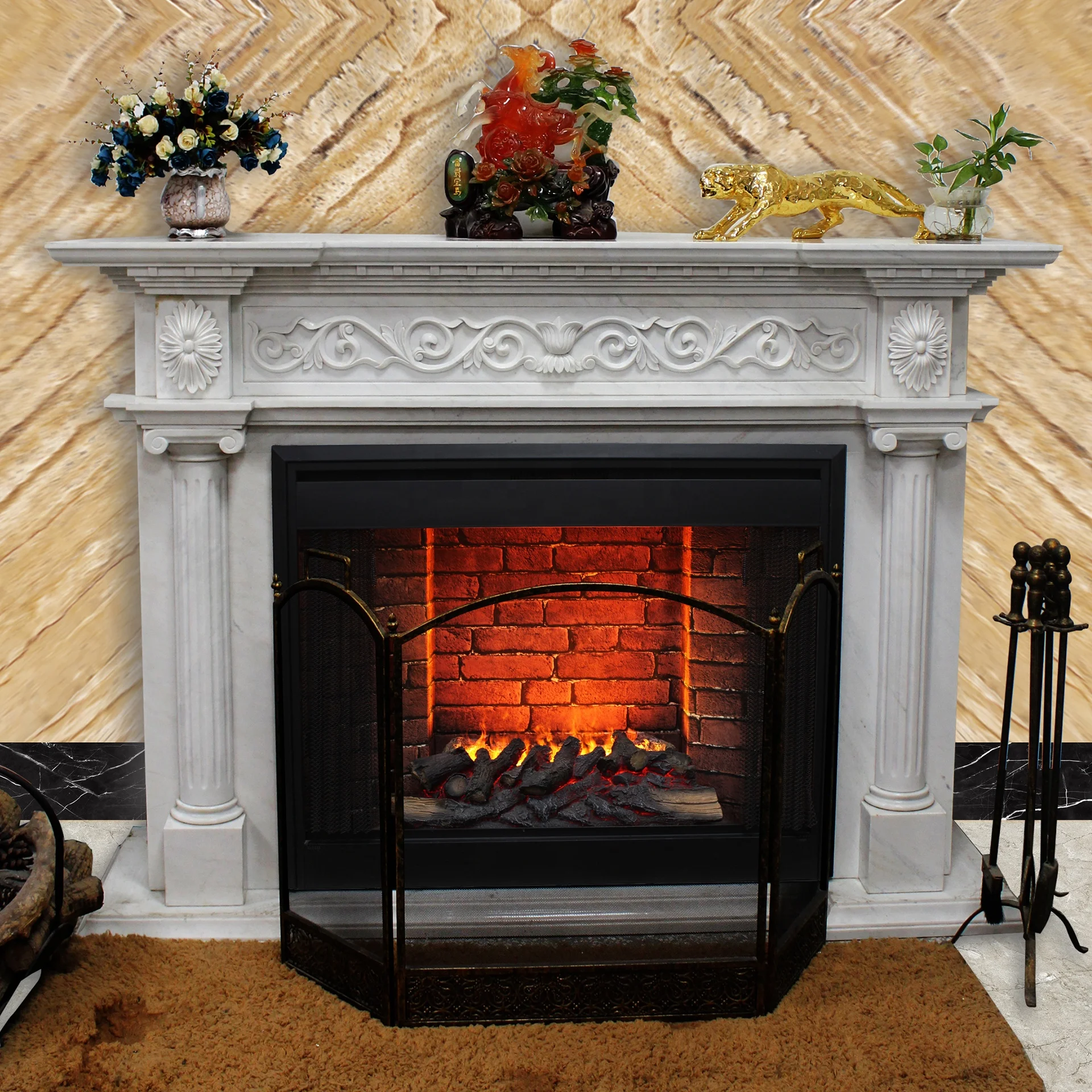 Electric Water Vapor Fire Steam Fireplace Heater lnsert Firebox 43 Inch Flat PROMETHEUS 43 Opti-Myst