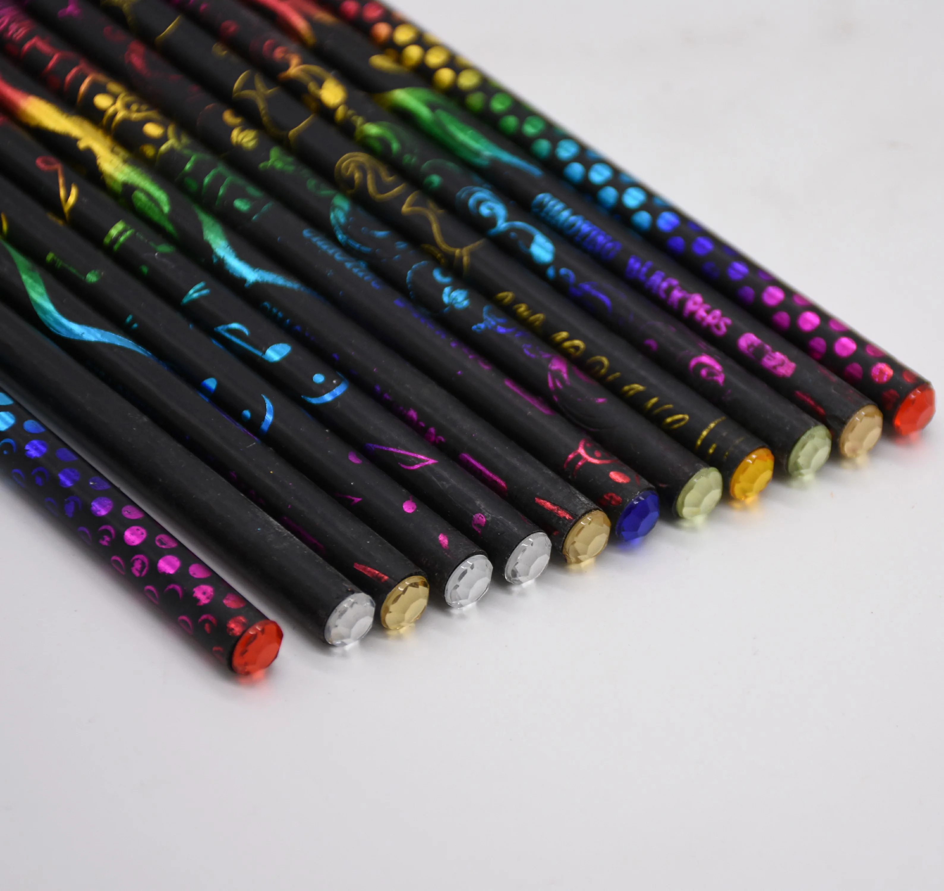 High Quality ALL Black pencil Music symbols pencil With Gold Pendant European style