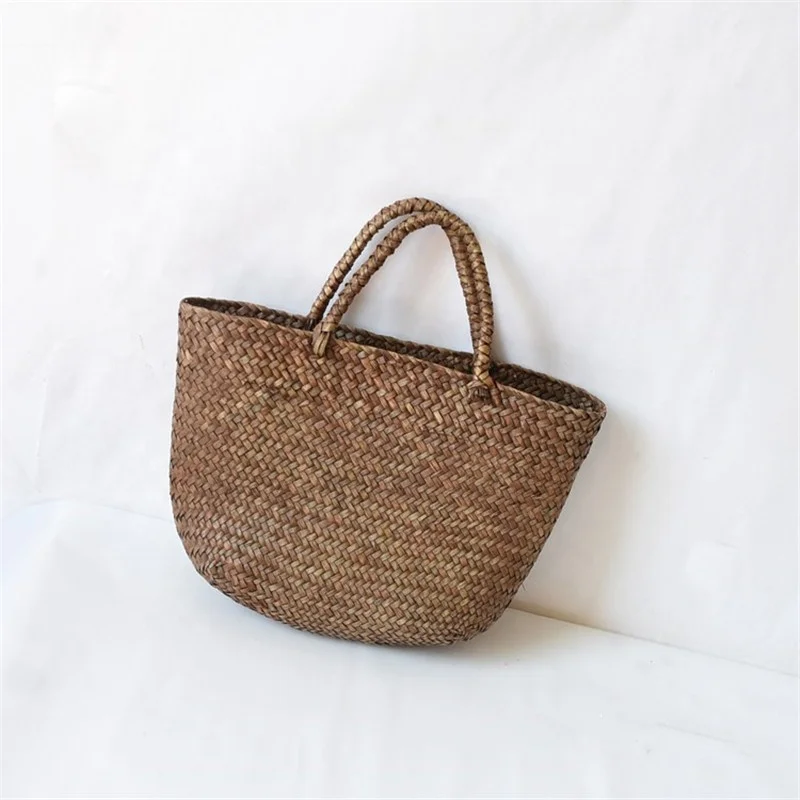 fashion 2021 new natural 100% hand weaving seagrass bag with handle china