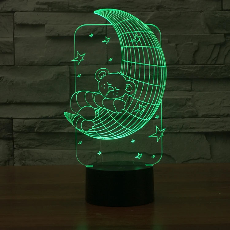 3D Illusion moon Lamp Led night Light Bases for motion lamp
