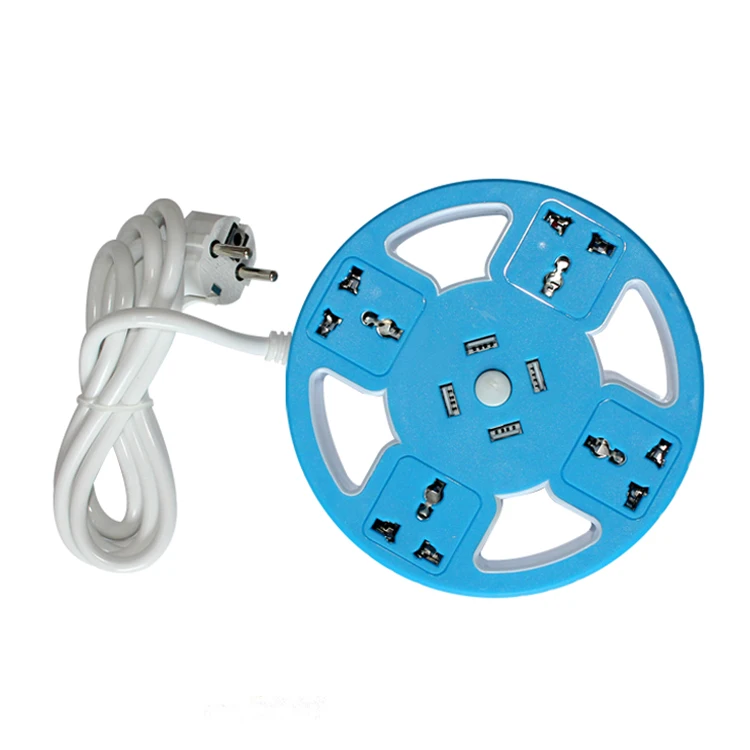 Многофункциональный удлинитель питания круглой формы, USB, 4 способа, 13 а, 2500 Вт, удлинитель, электрические розетки