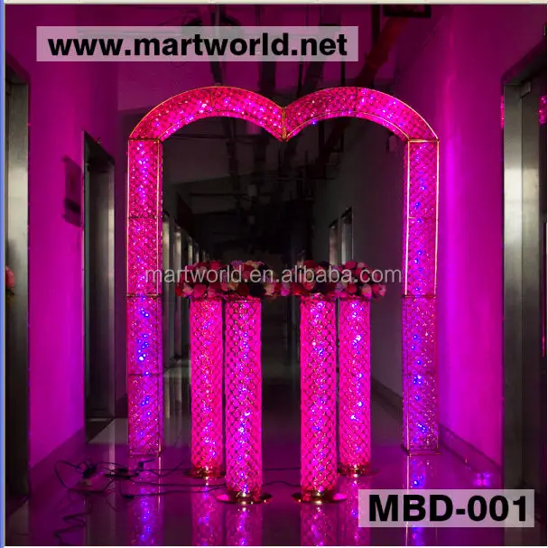 Hot LED RGB crystal decorative arch for wedding decorations crystal backdrop stand wedding arch weddings decoration(MBD-001)