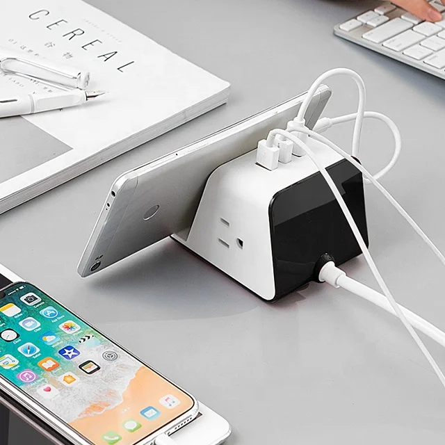 
FCC Approved Desktop Multi Plug Smart Power Strip American Type Outlet Surge Protector With 4.9Ft Extension Cord 