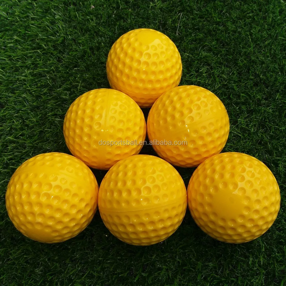 Оптовая продажа 9 дюймов желтый машина для подачи мячей обучение пупырчатая бейсбол