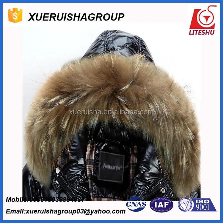 shiny fake fur hooded man winter coat goose down filled jacket