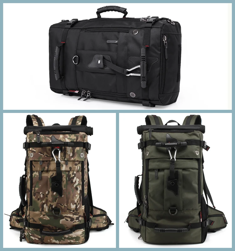 2019 high quality multi-functional 3 ways men waterproof bag backpack backpacking mountain waterproof bag backpack