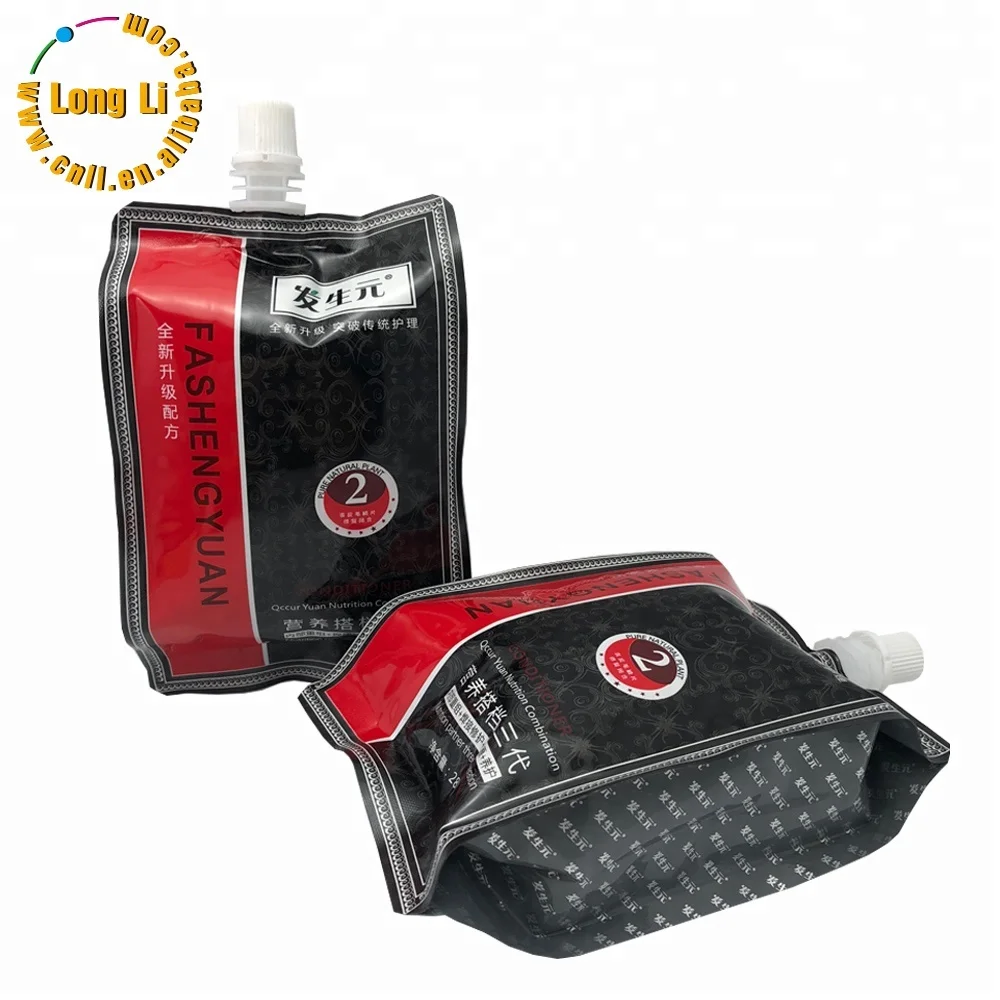 Custom Aluminium foil Eight side 280ml Hair Dye Gel Spout Bag Doypack Reusable Spout Pouch