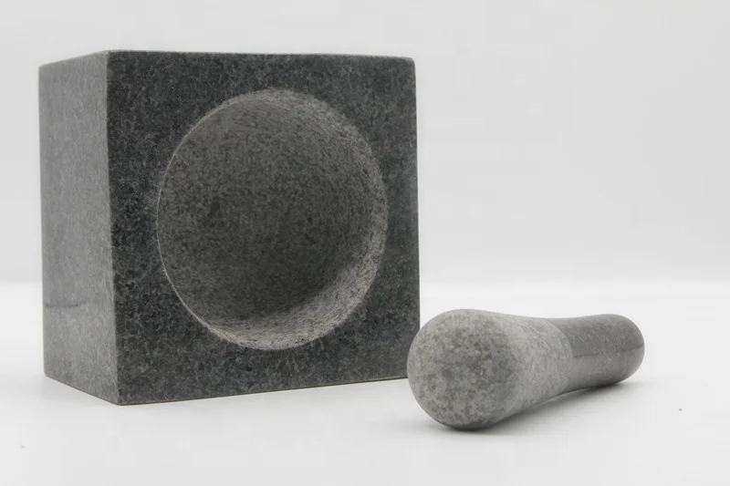 
Square Shape Granite Mortar and Pestle 