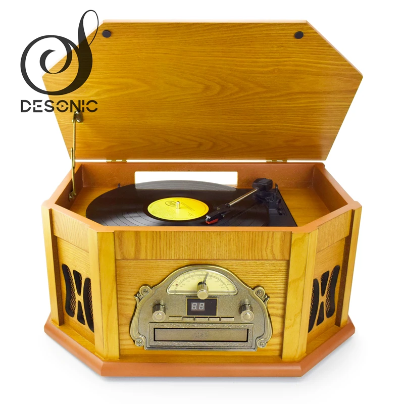 2019 hot sale antique gramophone & old record player turntable with CD, USB, SD, CASSETTE, RADIO