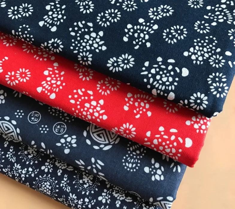 Flower Printed  Linen Fabric Vintage Style Textiles For DIY Curtains, Sofa, Cushion, Pillow