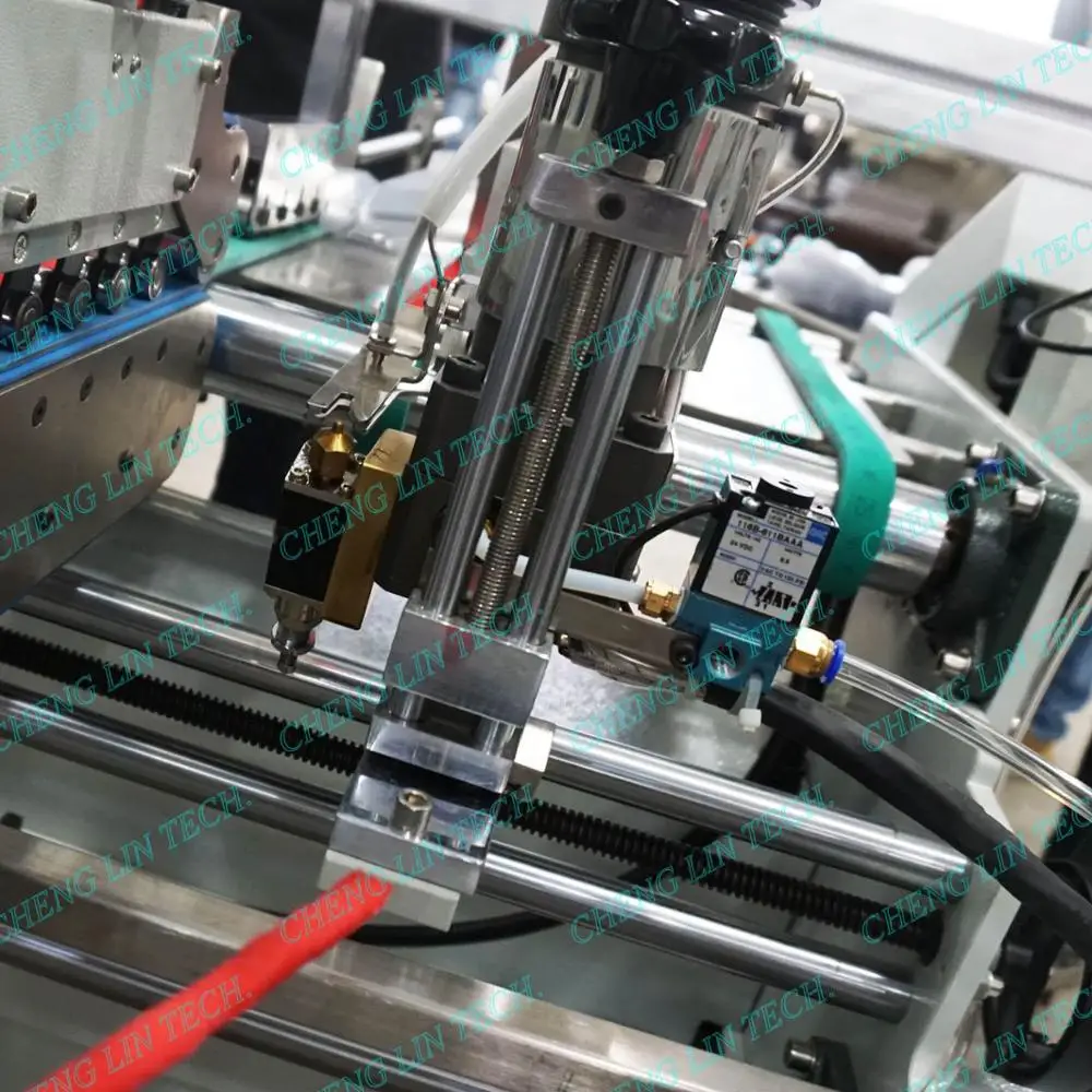 Chenglin folding gluing auto bottom gluing machine with Nordson PUR spray equipment