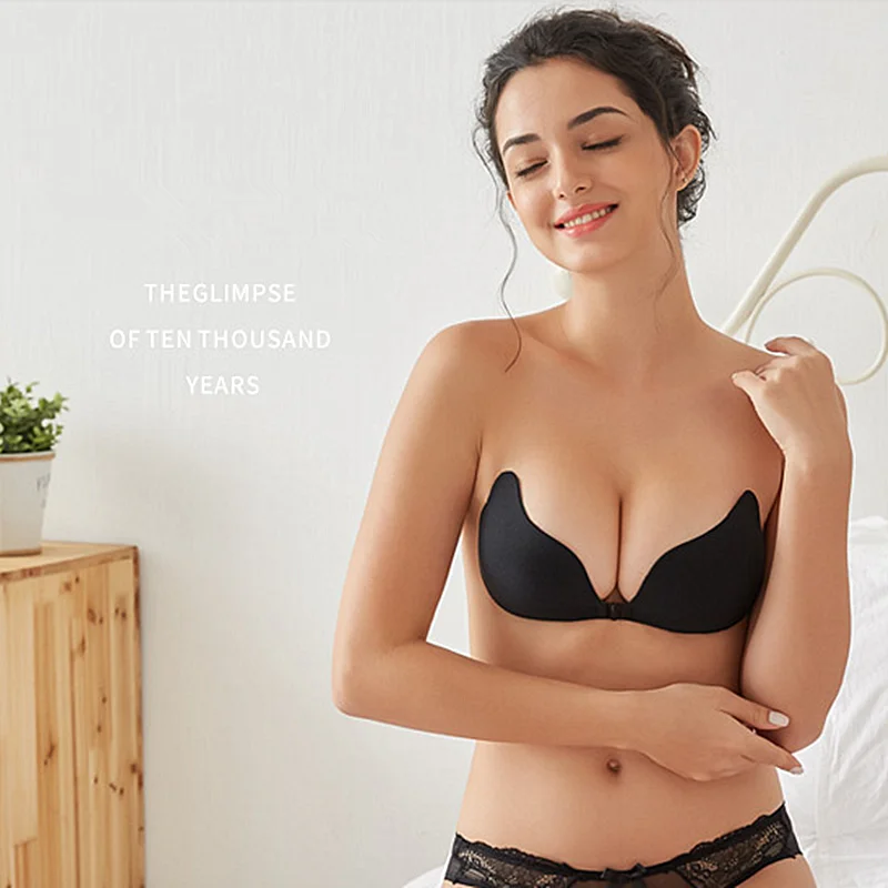 Сексуальный бюстгальтер без бретелек самоклеящийся невидимый пуш-ап с открытой спиной