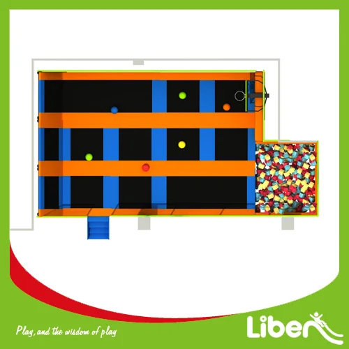 Custom Design Room Size Indoor Kids Rectangular Trampoline, Foam Cubes Trampoline for Kids