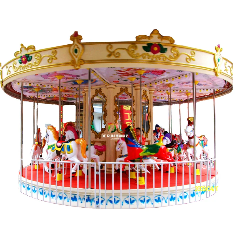 Amusement Outdoor Theme park Children Equipment Merry go round Electric Kids Ride Carousel