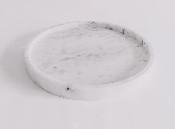 A Set of Moon Shape Tableware Grey Marble Candy Tray
