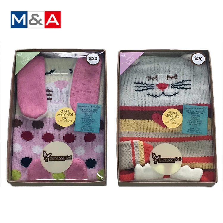 Plush animals insulated hot water bottle cover of lovely white bear