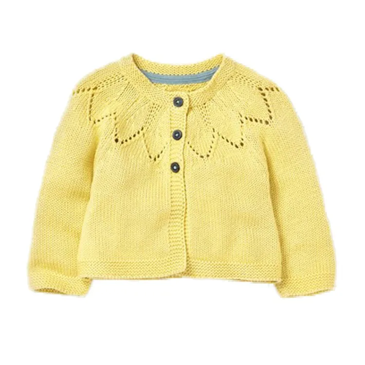 
OEM ODM Factory eco-friendly cotton button-down knit cardigan sweater girls 