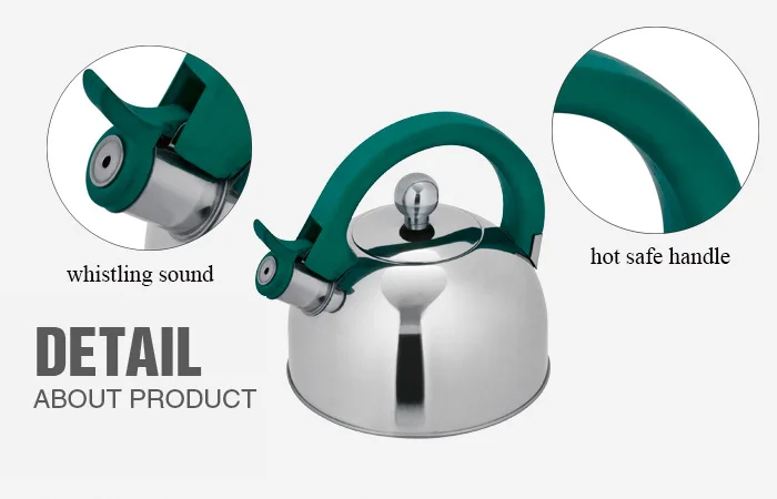 Stove Decorative Whistling Tea Kettle Cooking Polishing Stainless Steel Sustainable,whistling Kettle 1000pcs Metal 2.5L
