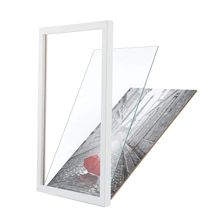 2024 Wholesale High Quality 11x17 Cheap Mdf Tempered Glass White Poster Wall Mounting Wood Picture Photo Frame