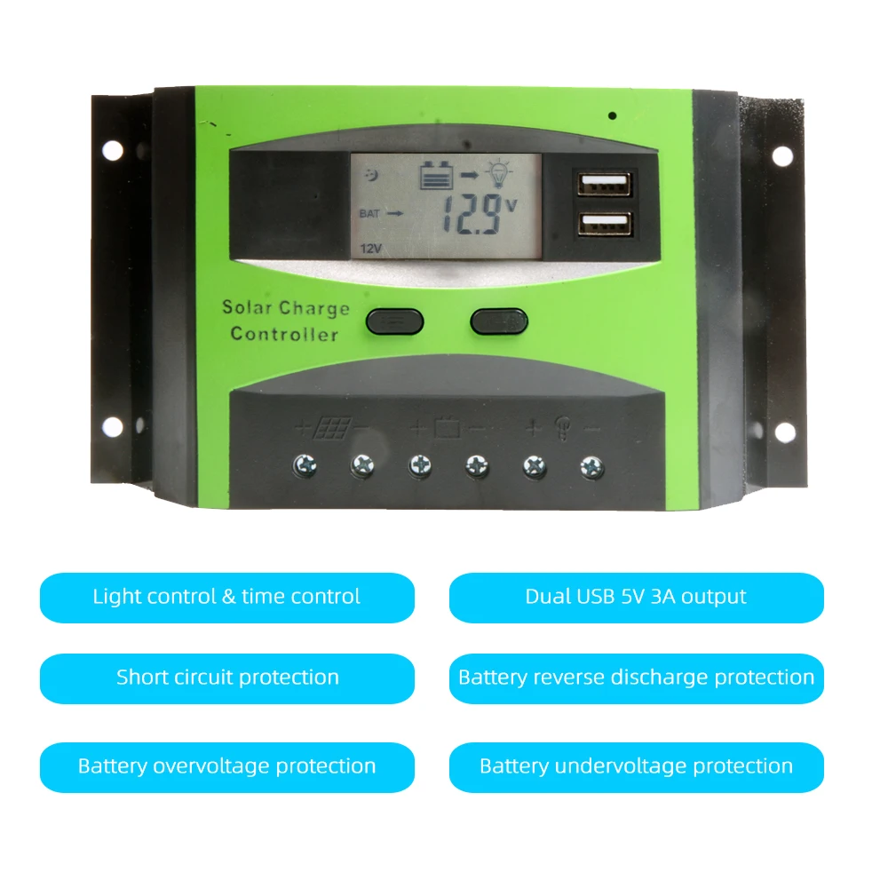  Langy официальный 30A 12v 24v PWM солнечный контроллер для солнечной