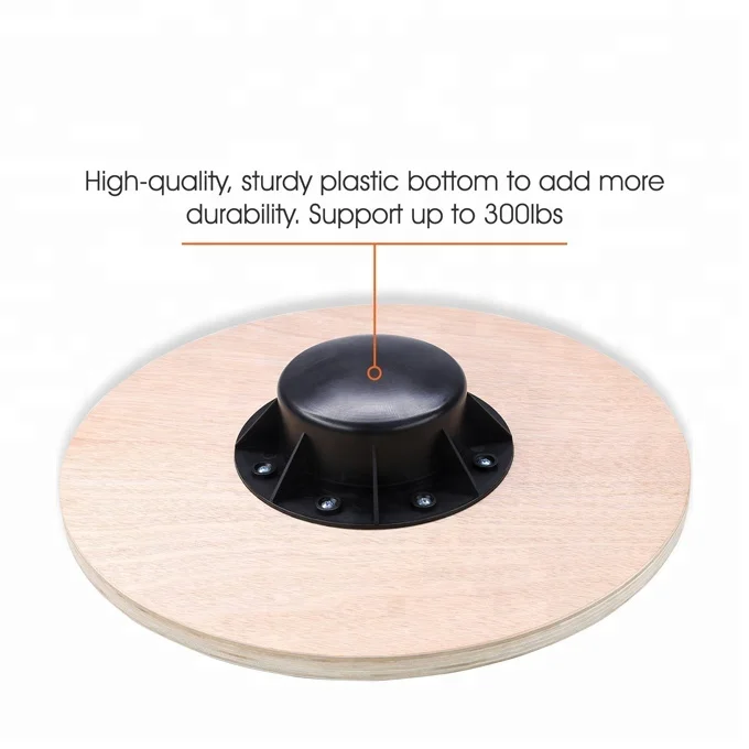 Wooden Balance Board, Wobble Board Training Physio 40cm Non-Slip Round Self Fitness Trainer Body Exercise Gym Sports Performance