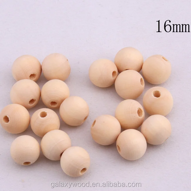 high quality 6 mm to 35 mm round shape natural unfinished wood beads