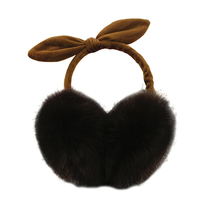 
Fashion Snowy Ladies Faux Fur Bow Thermal Ear Cover Earmuffs 