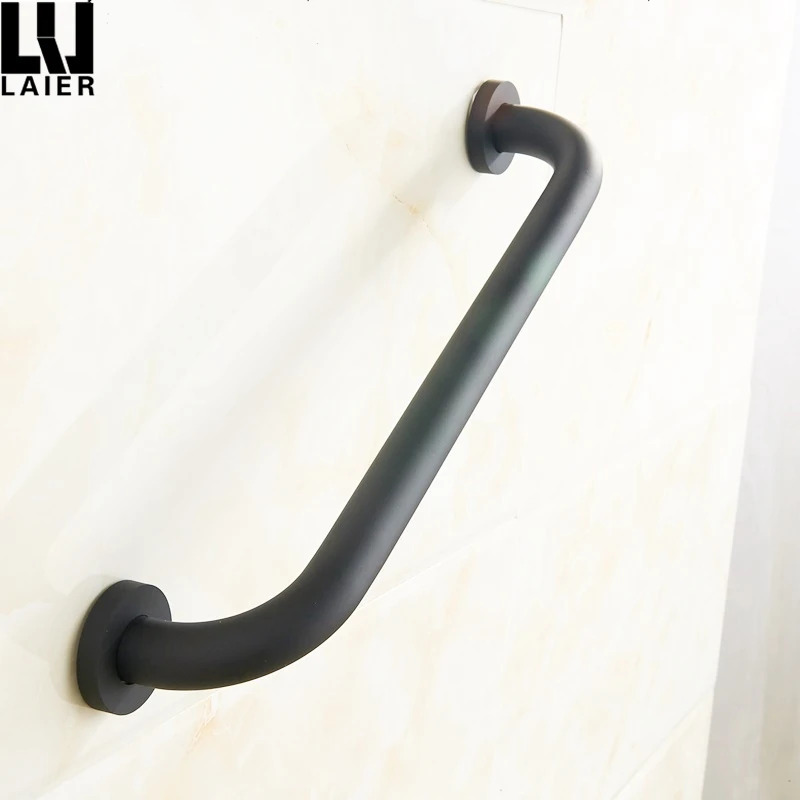 Wall Mounted Toilet Stainless Steel Matt Black Safety Strong Metal Toilet Safety Grab Bar