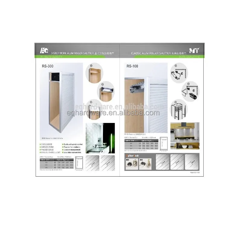 
Good Selling Kitchen 25mm Slat Aluminum Cabinet Rolling Tambour Shutter door 