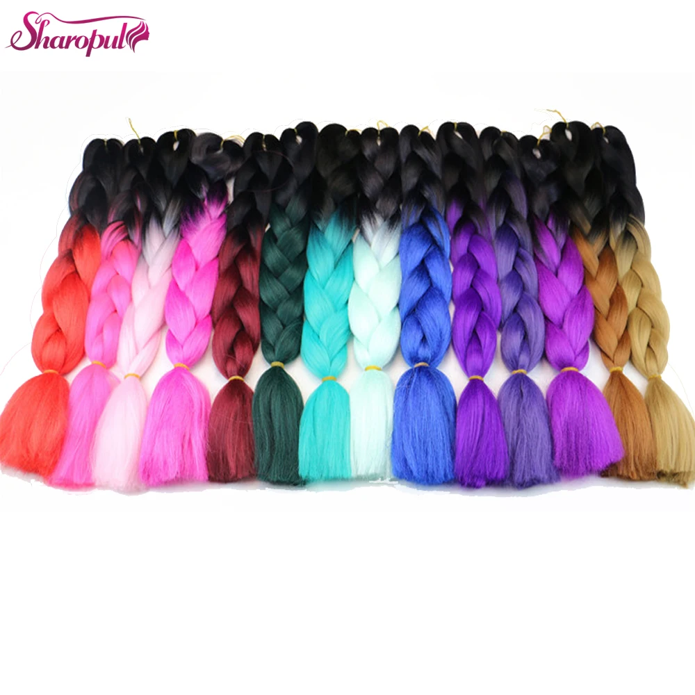 Top Quality Fiber 48inch 60colors Synthetic Jumbo Braid Hair For Crochet Ombre Braiding Hair Extensions