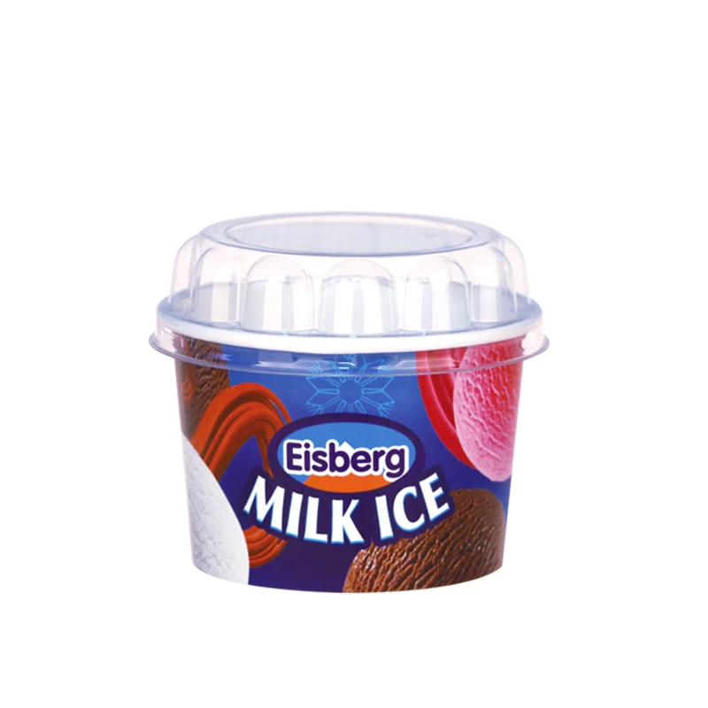 7oz ice cream packaging paper cup with lid and spoon